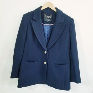 J. Crew Women’s Blazer-Jacket in Italian Double-Cloth Wool Blend Navy Blue Sz 6